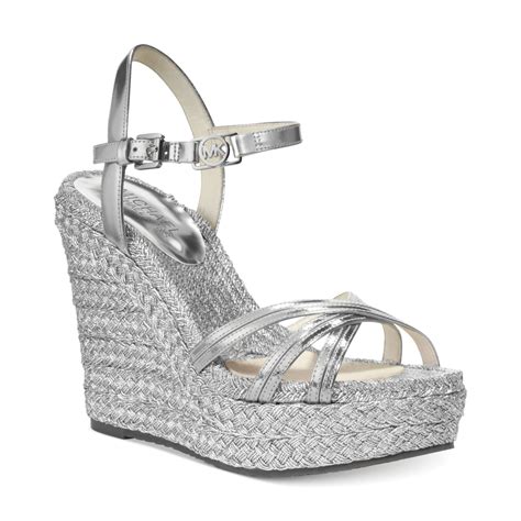 michael kors wedge sandles|Michael Kors silver wedge sandals.